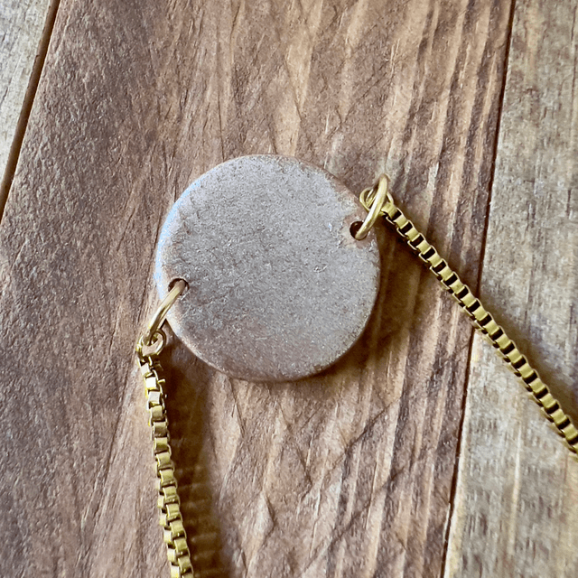 Bracelet bois de hêtre cirée rose perle